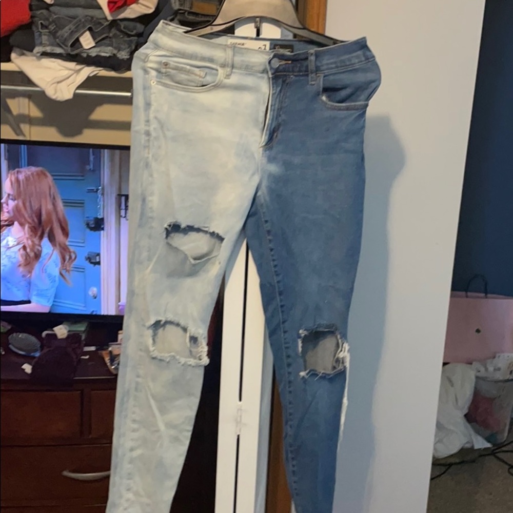 Bleach dyed jeans